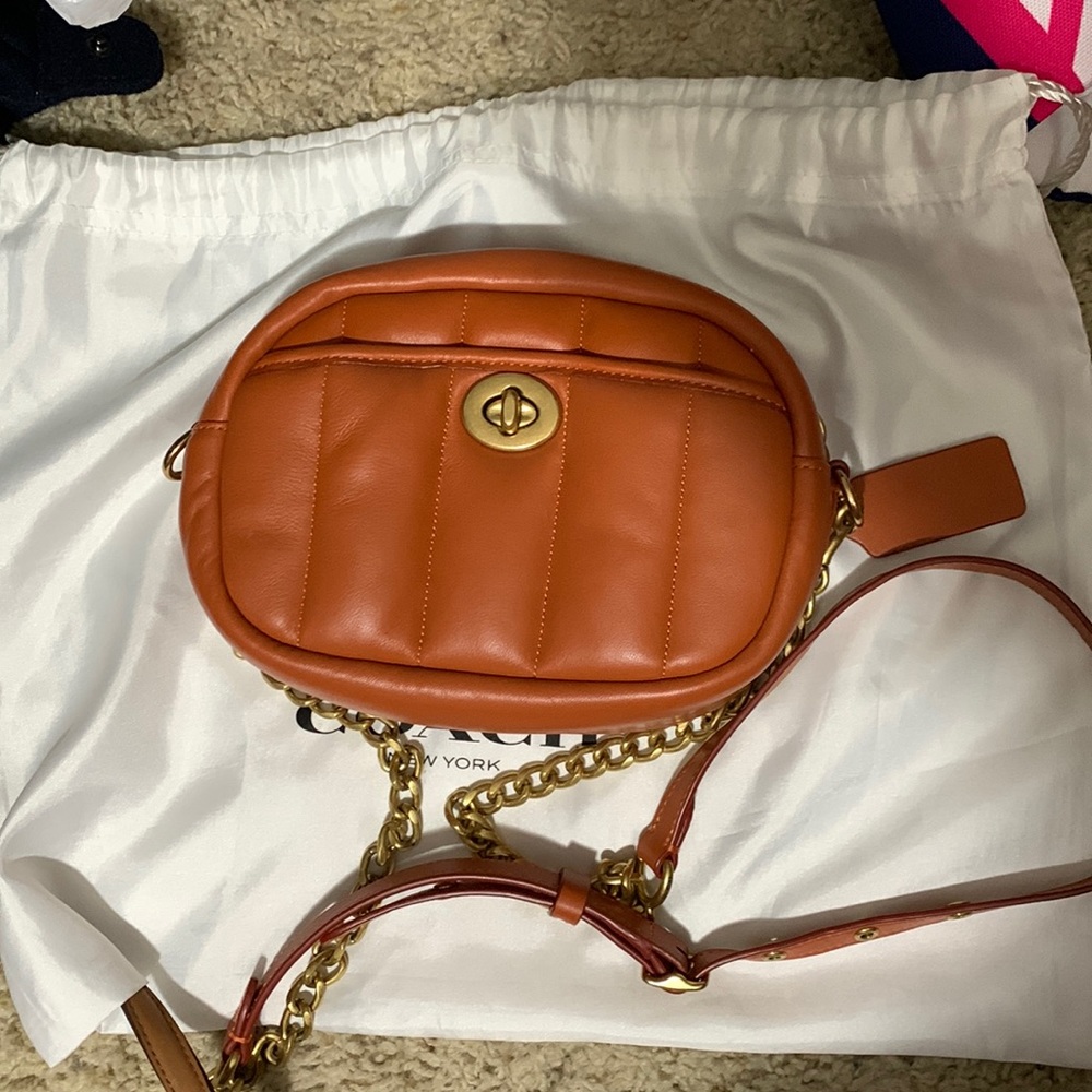 Coach quilted camera bag